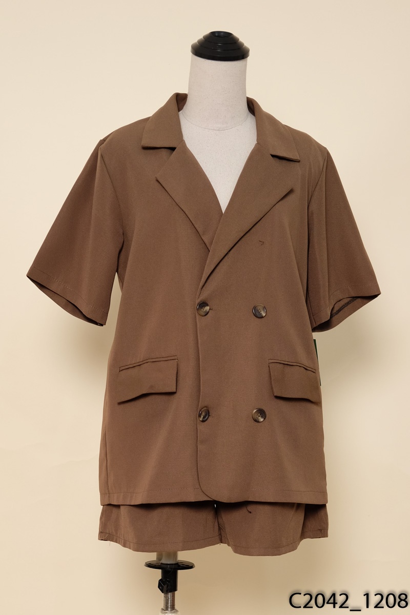 AN XING-Set áo blazer quần nâu