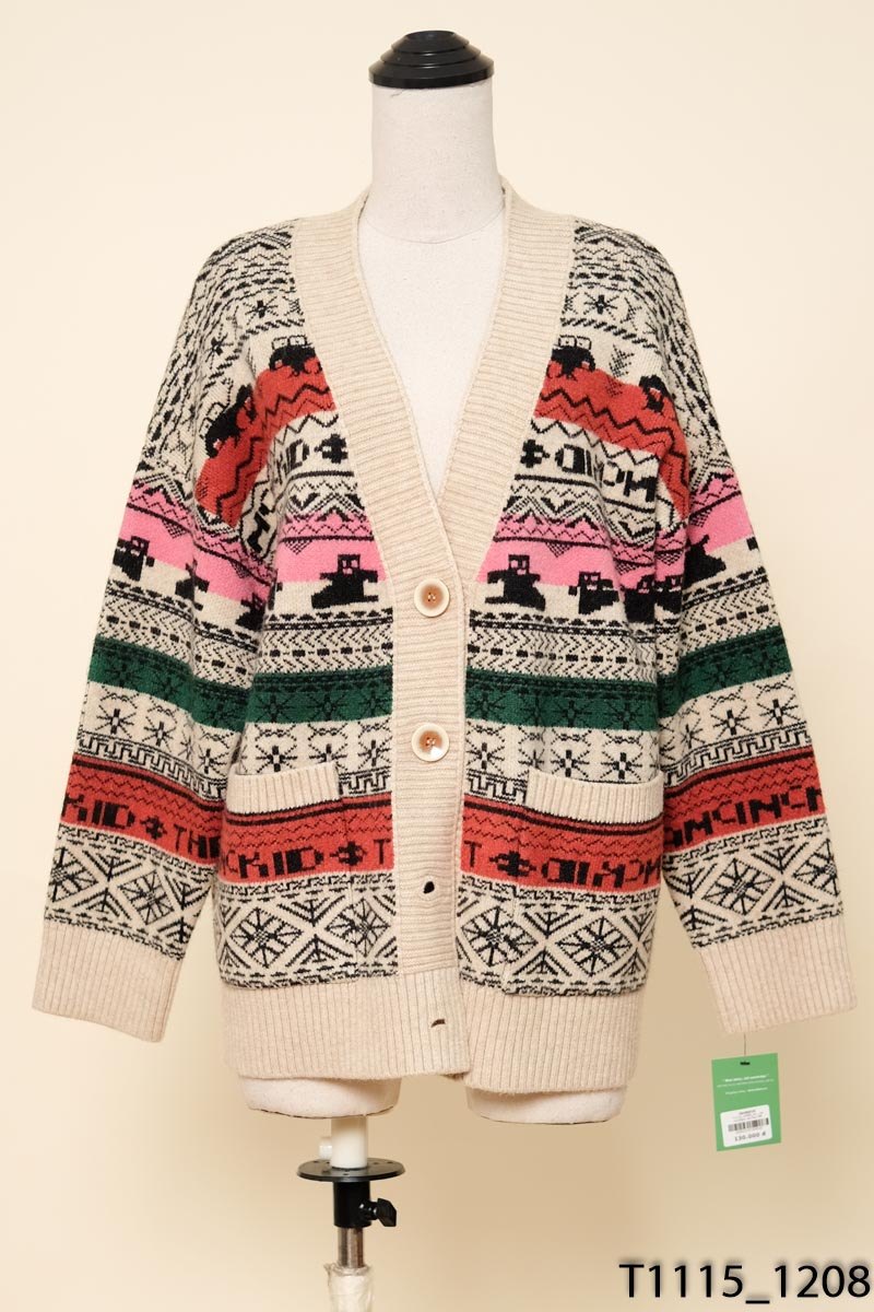 Áo cardigan be họa tiết