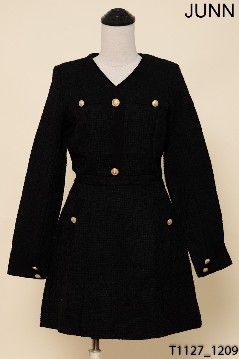JUNN CLOTHINGS-Đầm dạ đen