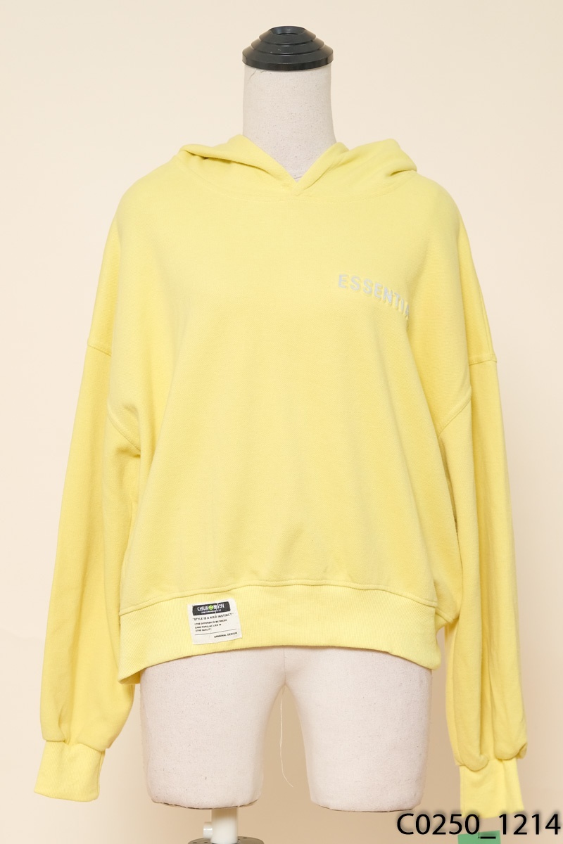 Áo hoodie vàng chữ nổi