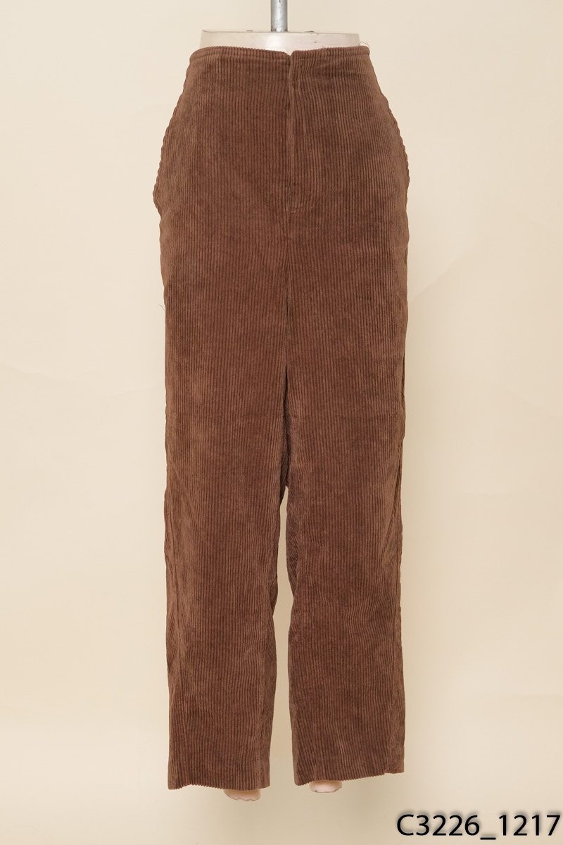 Quần nâu baggy nhung tăm