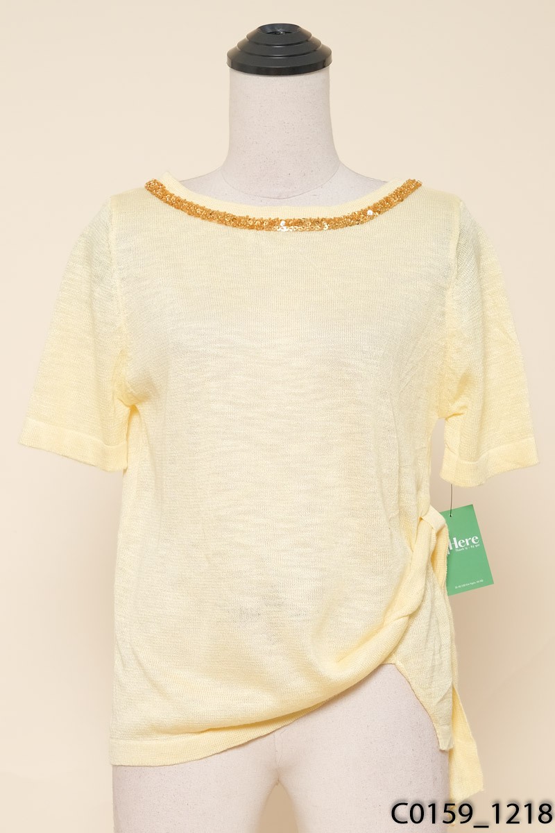 ÁO len vàng phối sequin
