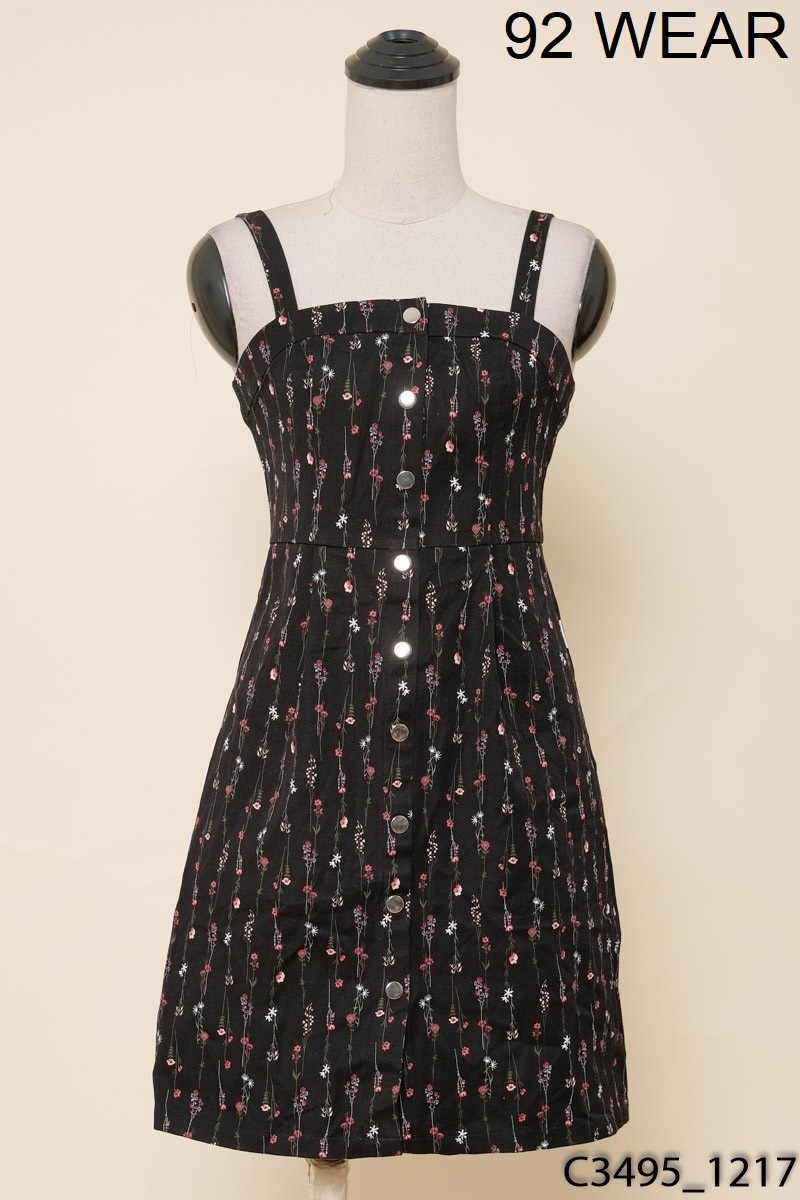 Đầm 2 dây đen hoa nhí 92 Wear