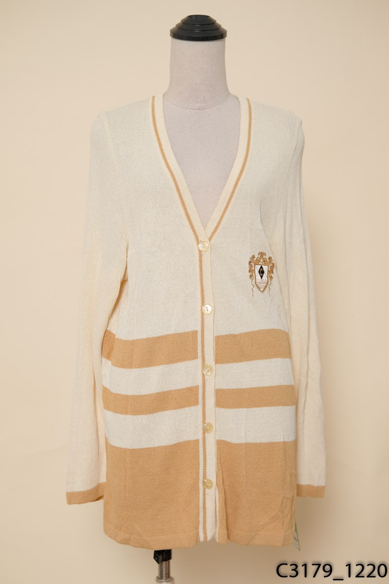 Áo cardigan len be phối nâu
