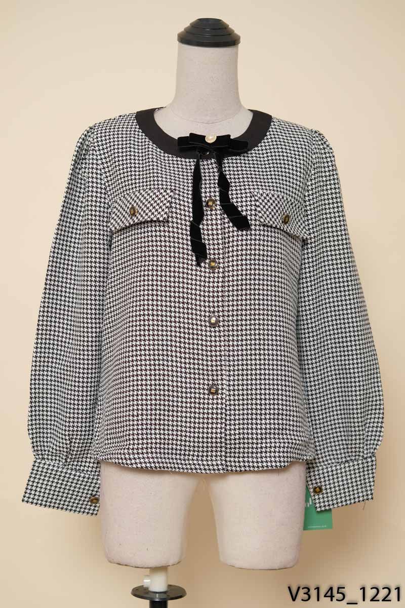 CUNNIE STORE-Áo dạ đen phối trắng