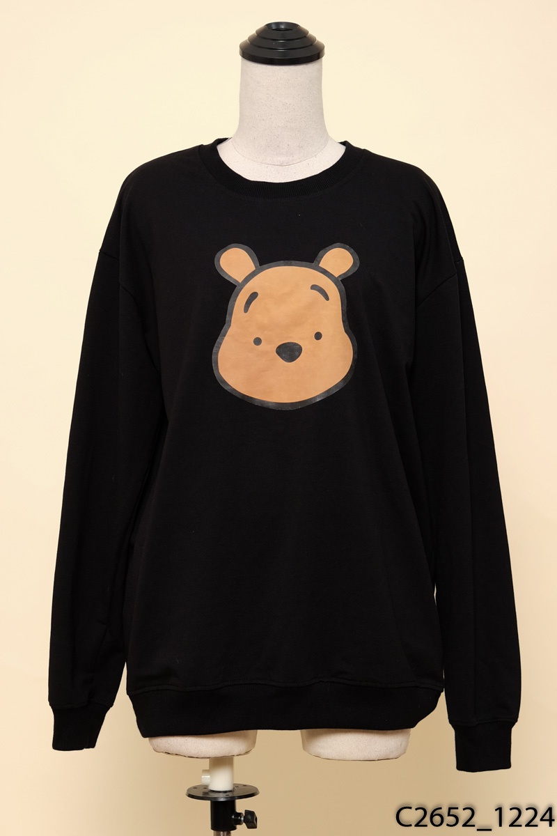 DORRIS N-Áo sweater đen hình gấu nâu