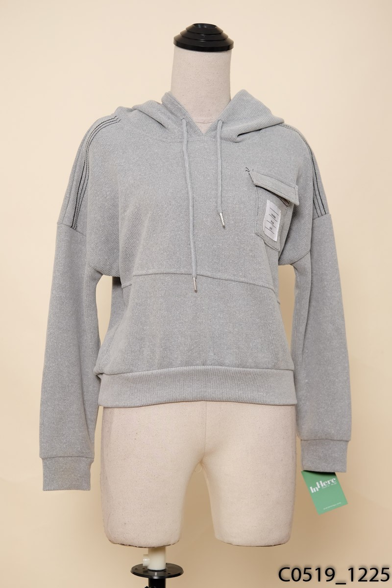 BON-Áo sweater nhung tăm ghi