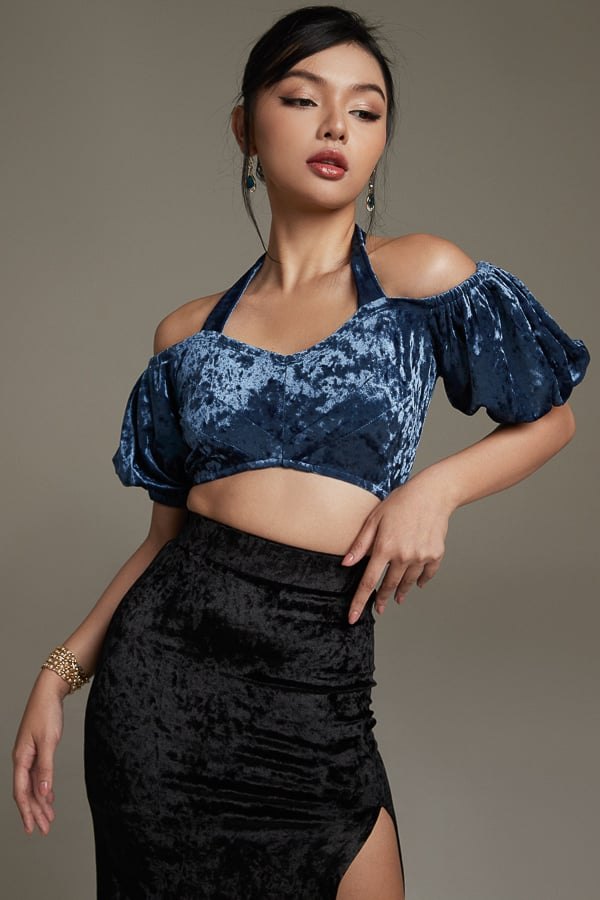MAYBi-Áo nhung xanh