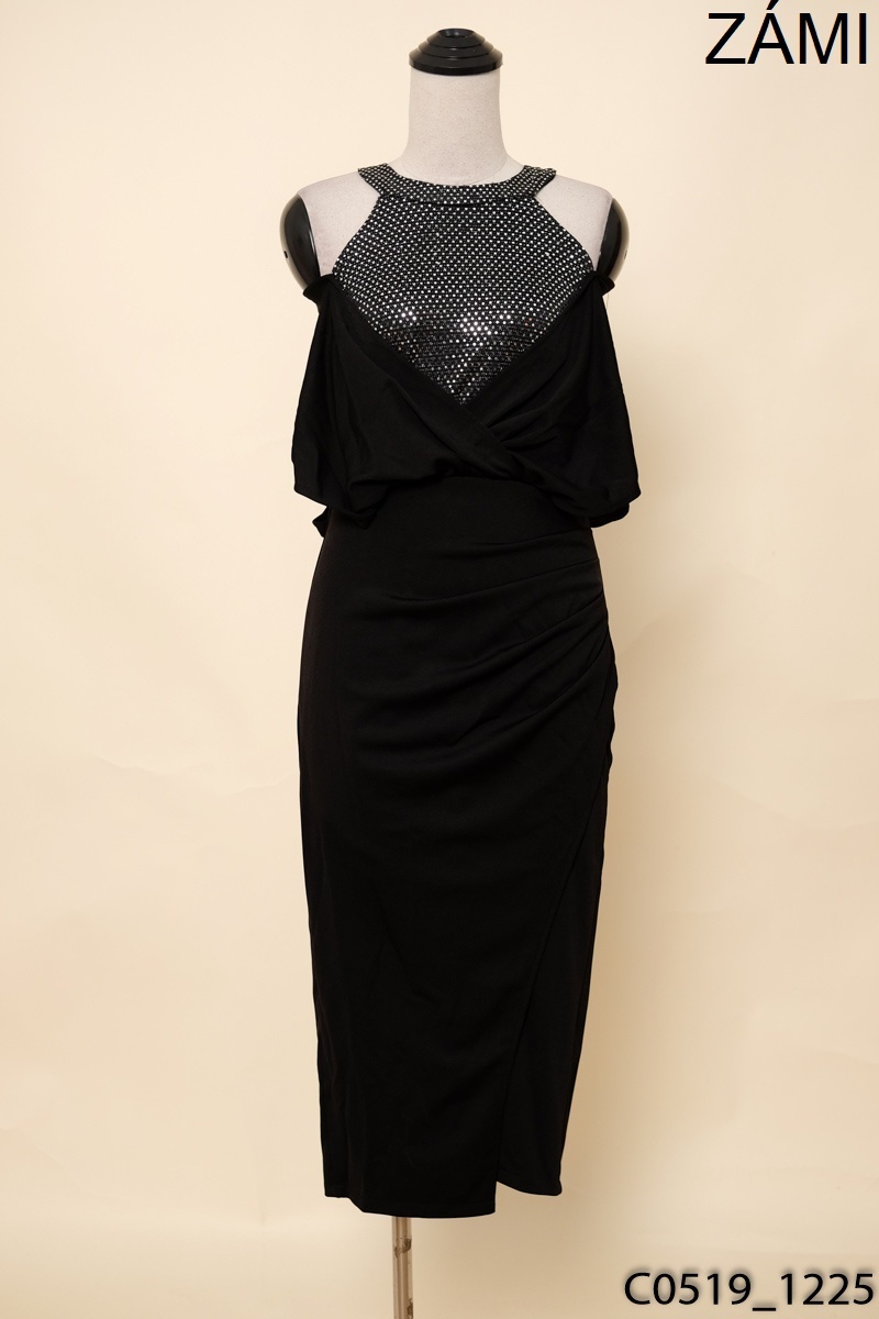ZÁMI-Đầm đen phối sequin