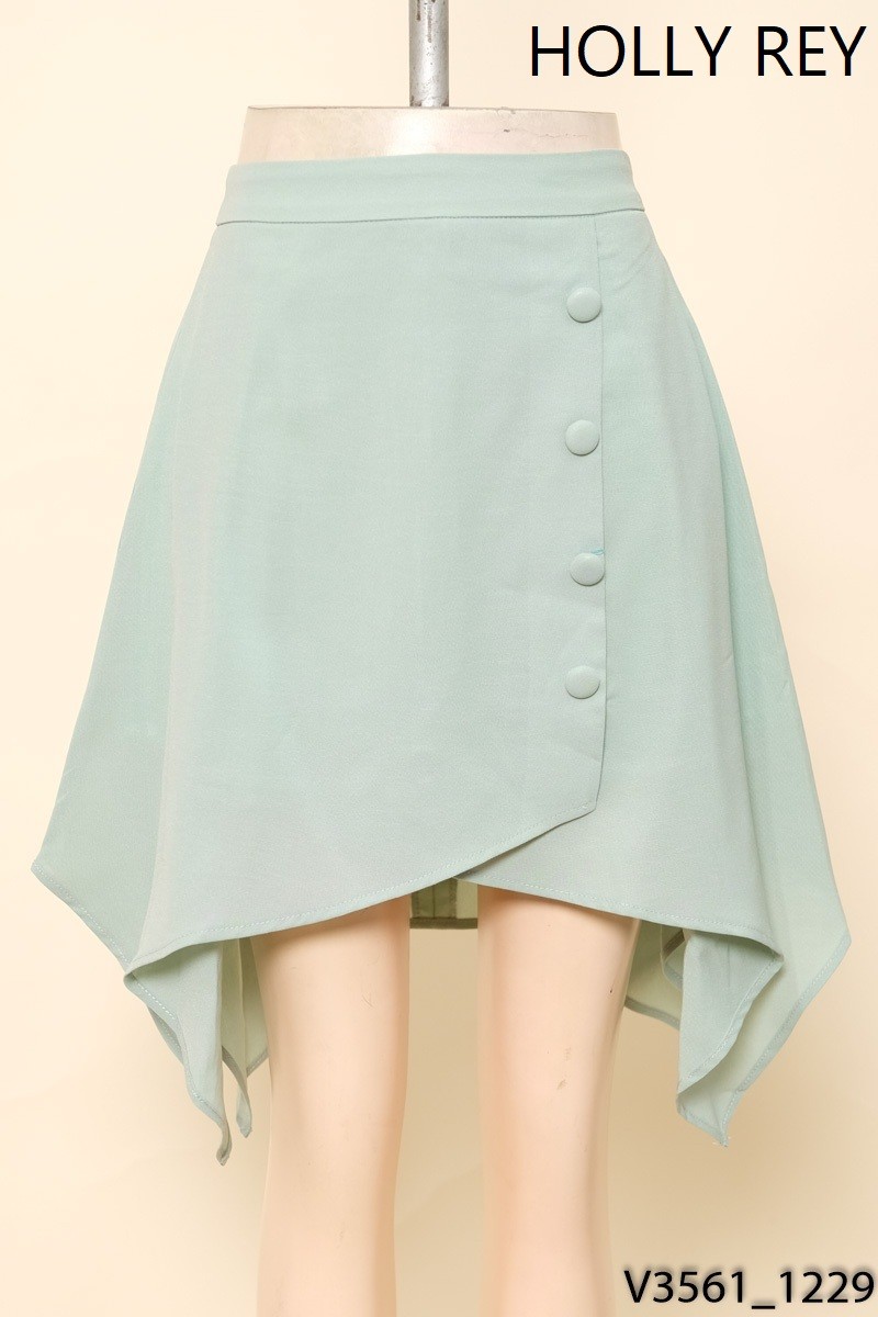 HOLLY REY-Chân váy xanh cúc bọc New Tags
