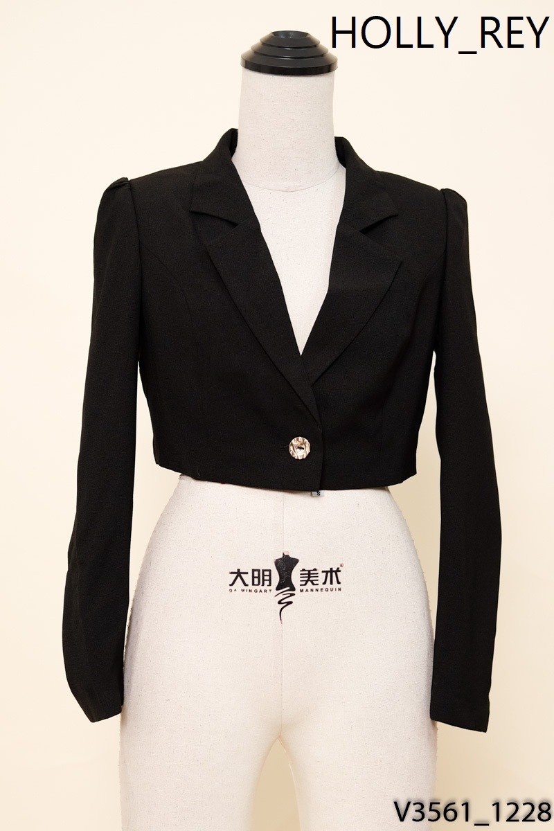HOLLY_REY-Áo blazer đen dáng croptop New Tags