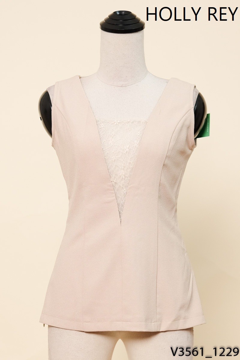 HOLLY REY-Áo nâu phối ren New Tags