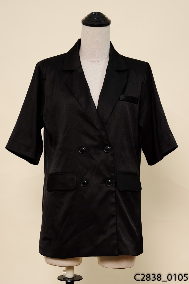 Áo khoác vest đen cộc tay