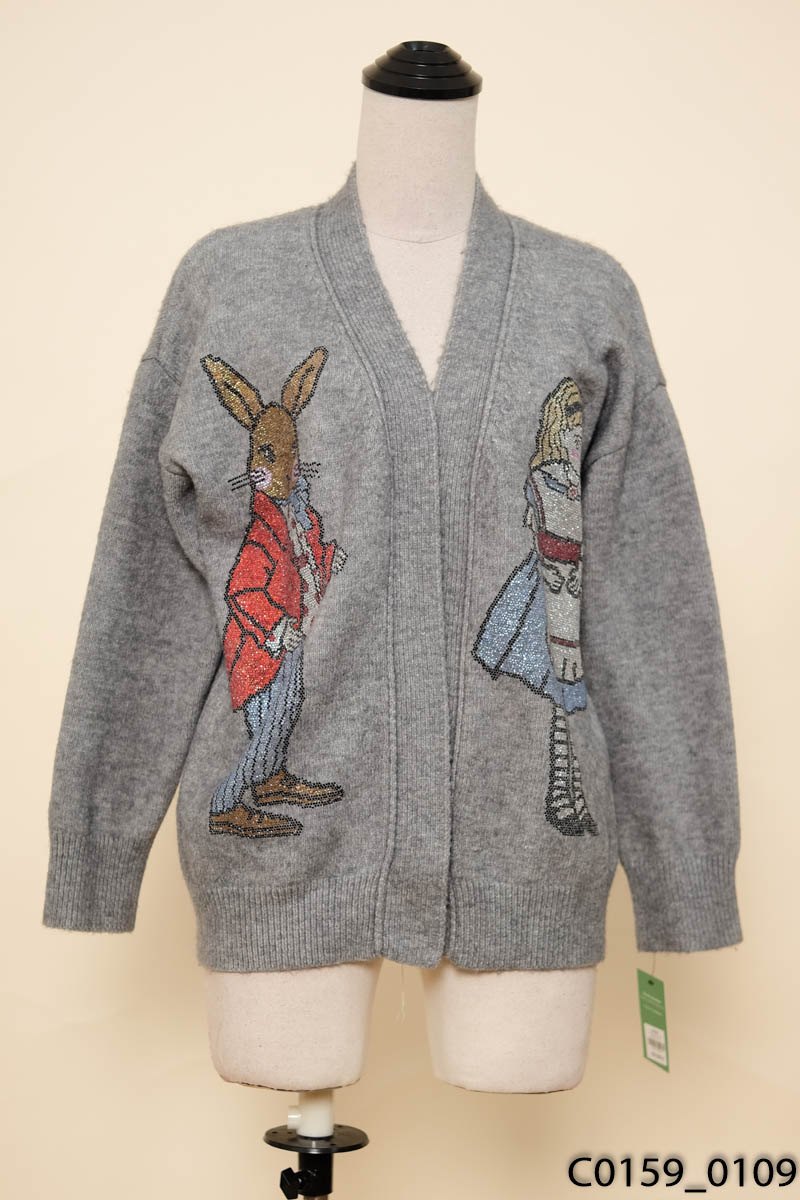 Áo cardigan len ghi
