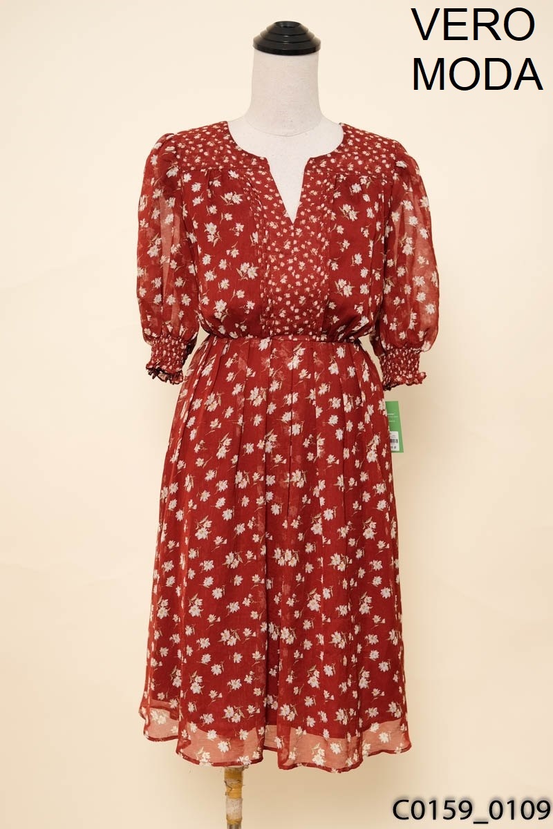 Đầm đỏ hoa nhí VERO MODA
