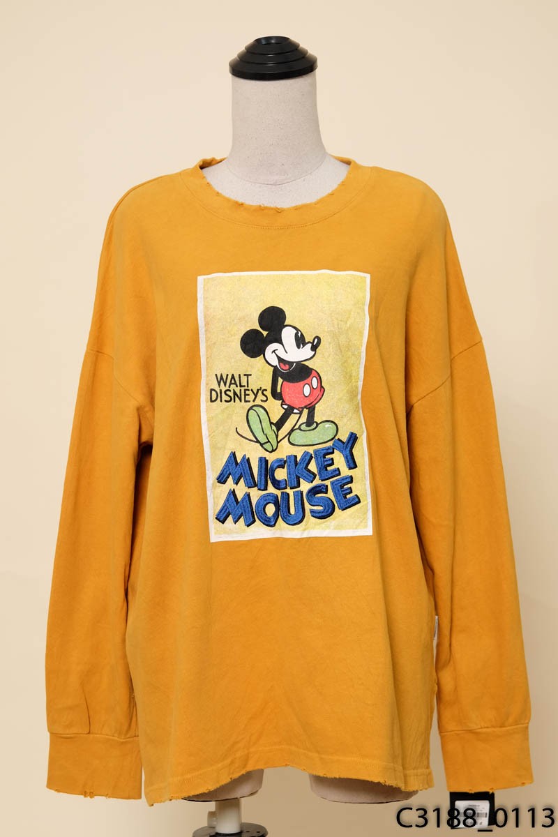 Áo sweater vàng họa tiết in