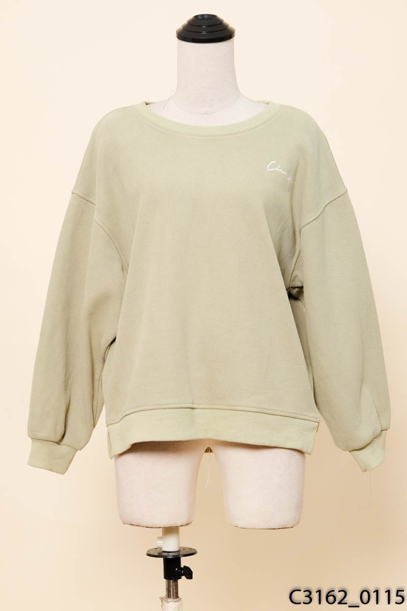 Áo sweater nhung tăm xanh lá