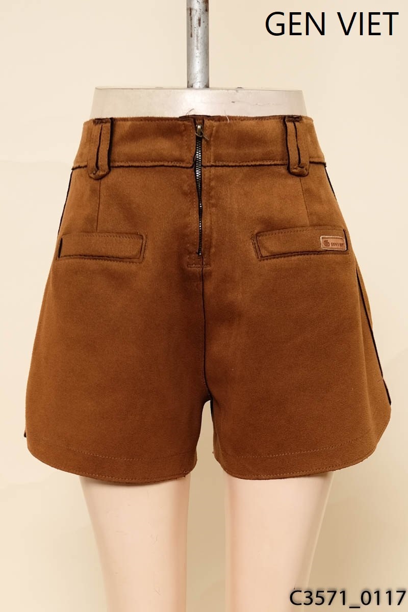 Quần shorts da nâu gen viet