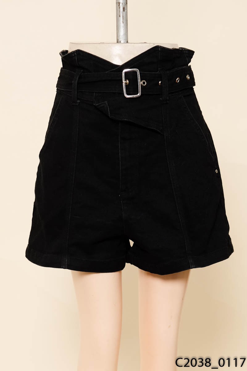 Quần shorts jeans đen