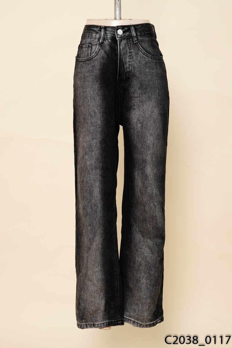 Quần jeans đen phối ghi