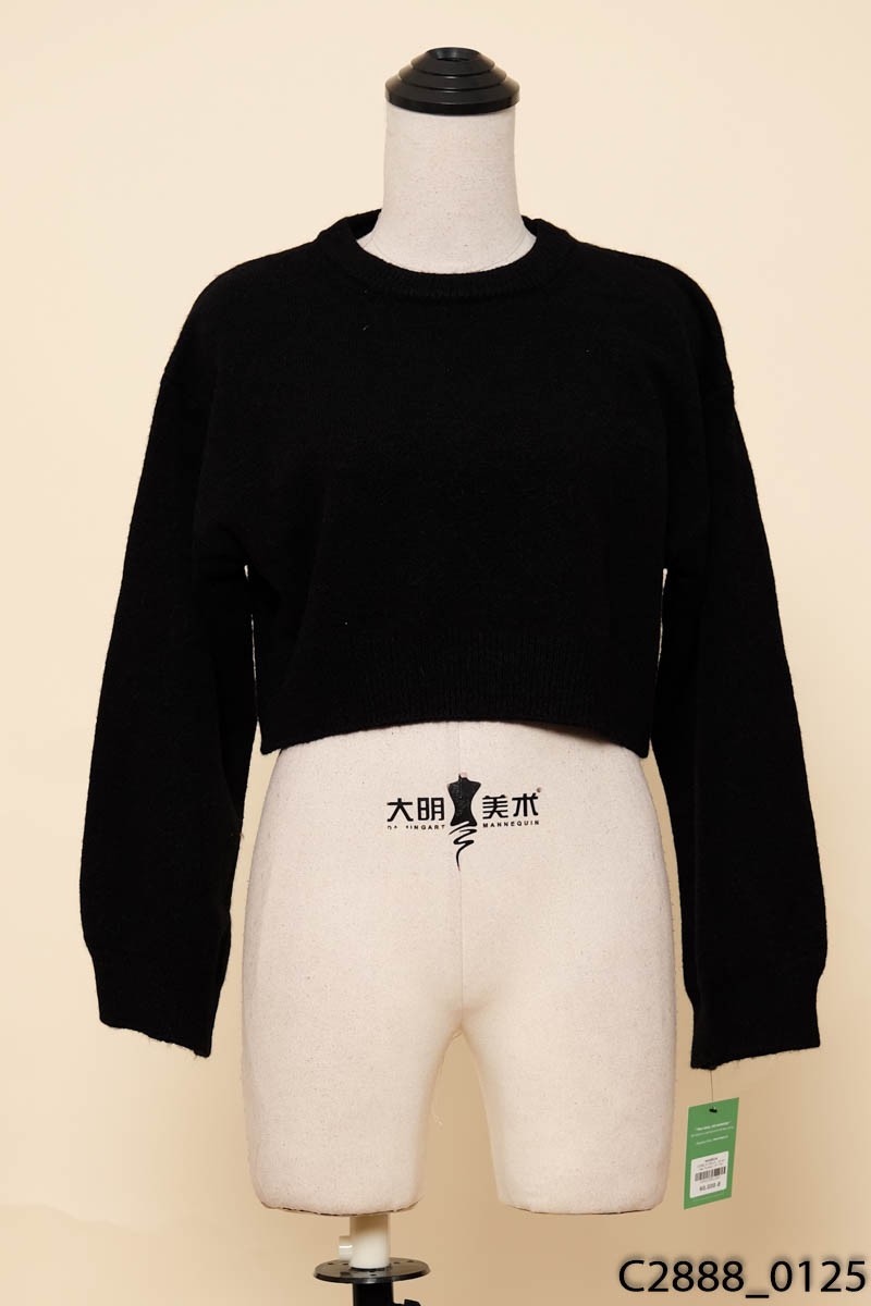 Áo len đen croptop