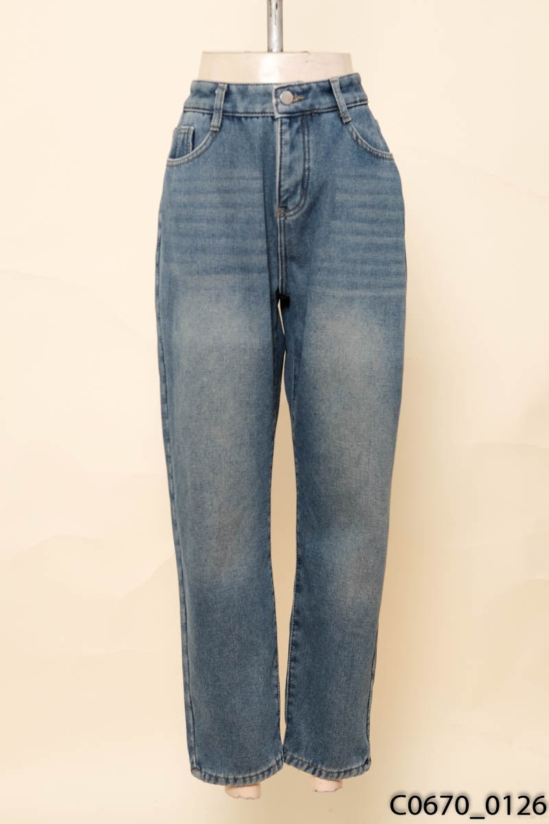 Quần jeans xanh lót lông