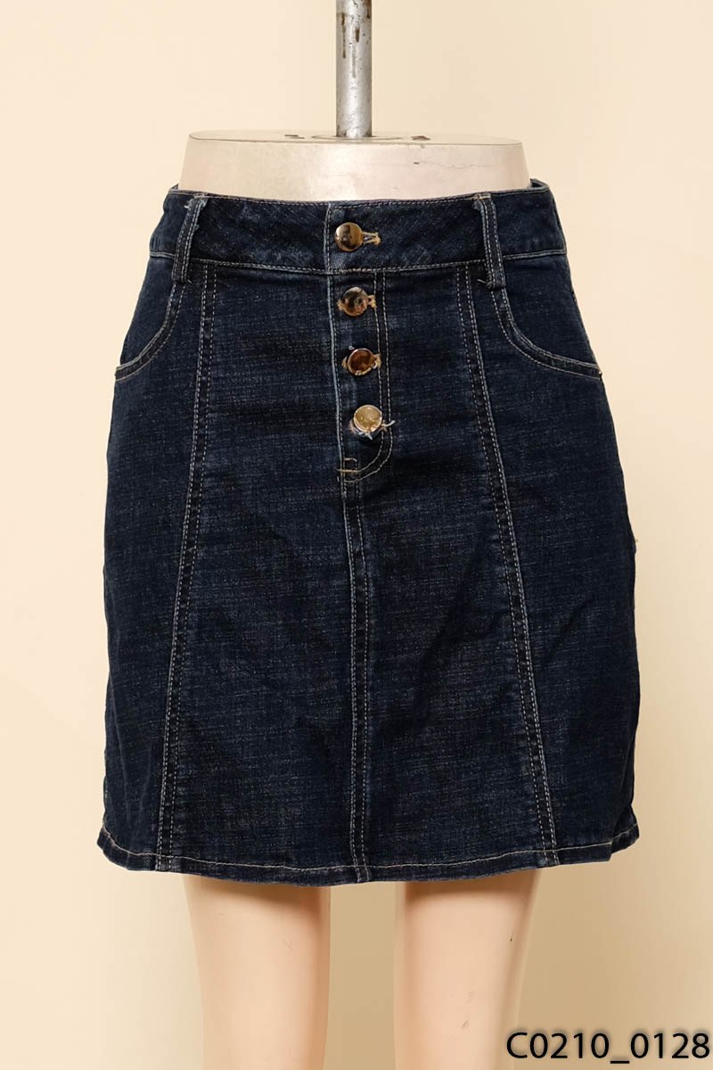Chân váy jeans xanh 5 cúc