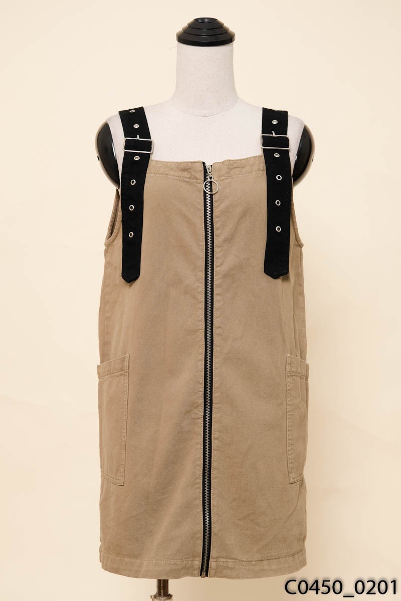Đầm kaki 2 dây rêu