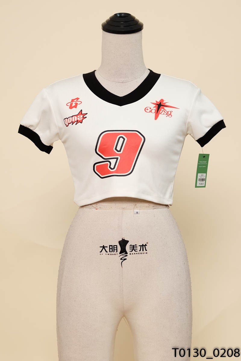 Áo be viền đen