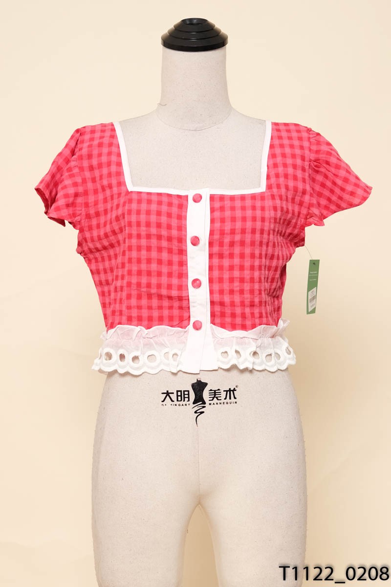 Áo hồng viền trắng New Tags