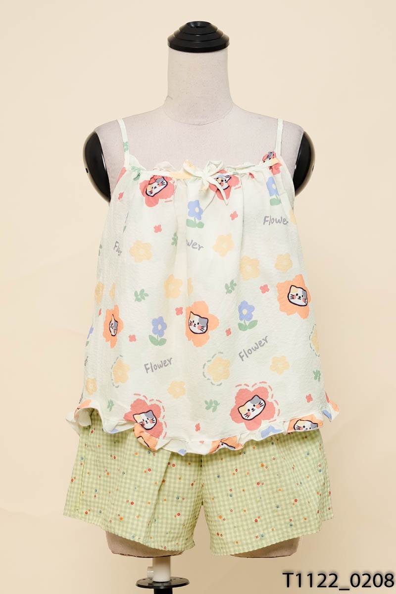 Set pijama xanh họa tiết