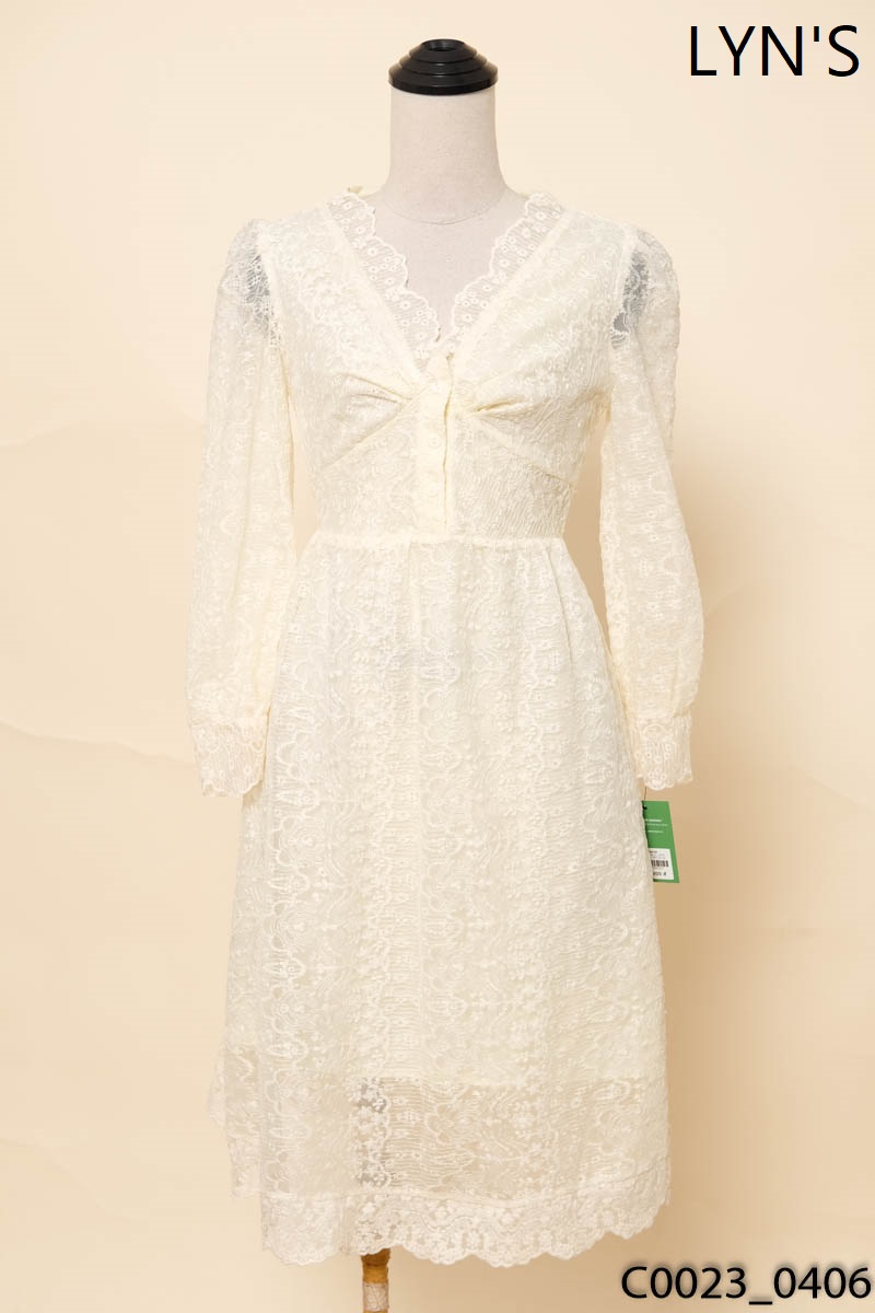 LYN'S CLOTHINGS-Đầm ren be
