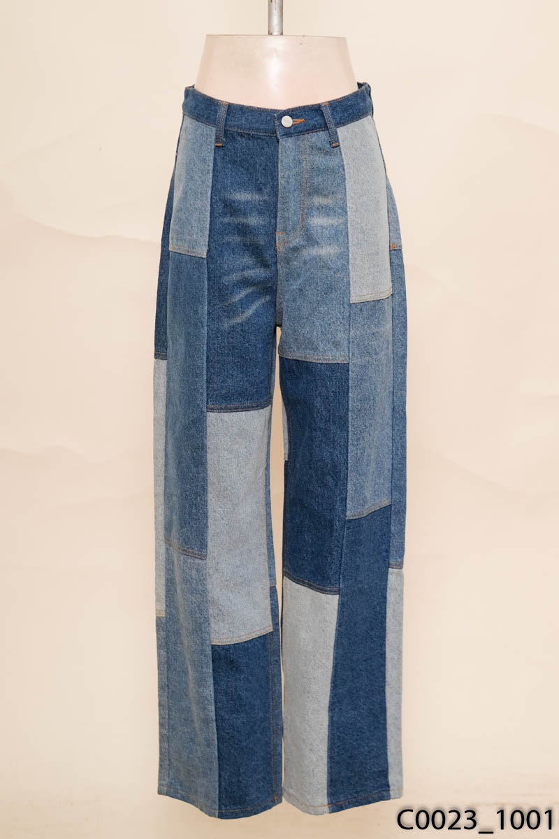 Quần jeans xanh ống rộng New Tags