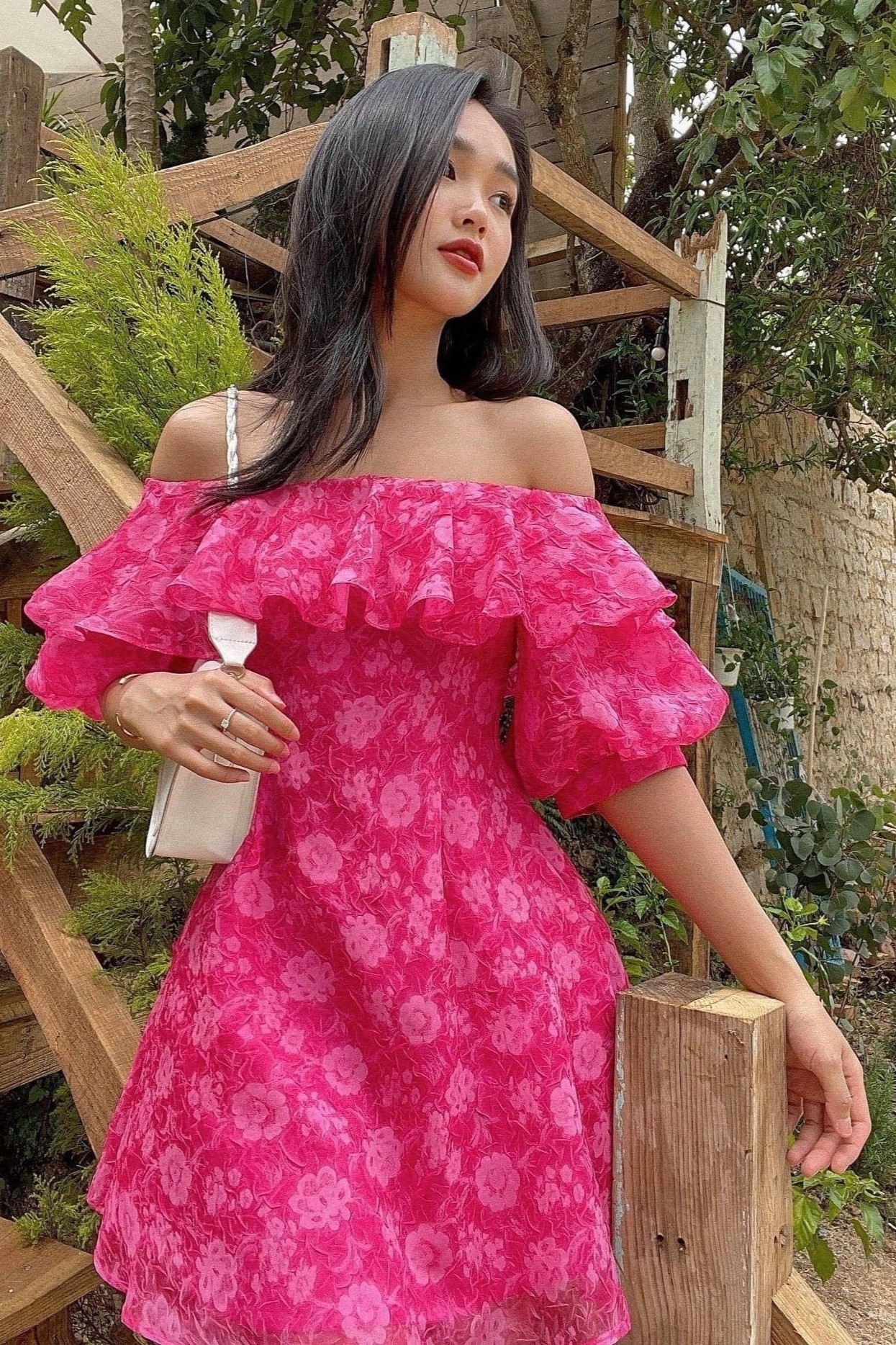 DICCI-Đầm voan hồng