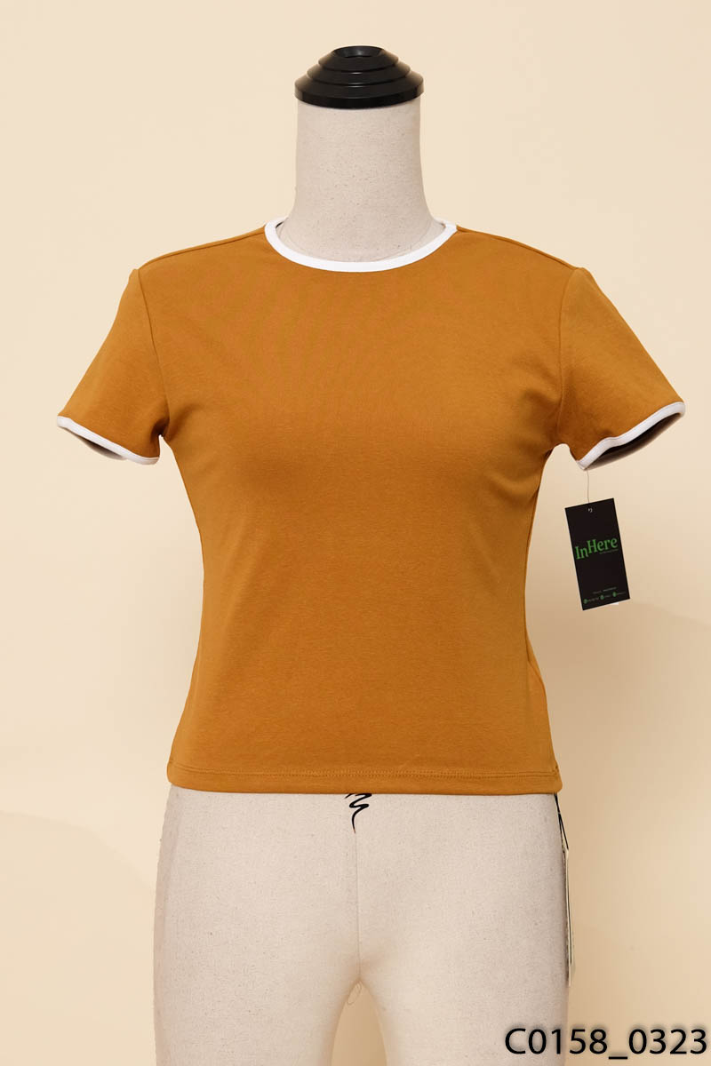 Áo thun cam viền trắng New Tags