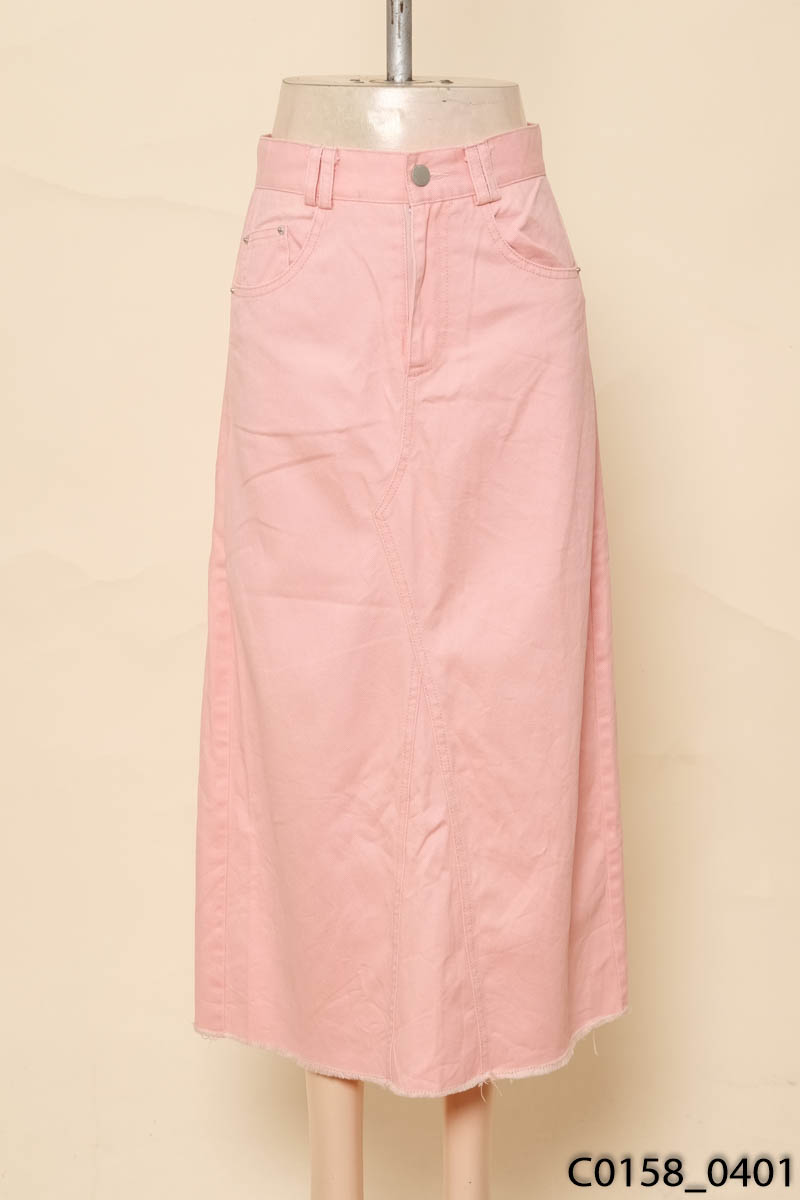 Chân váy jeans hồng