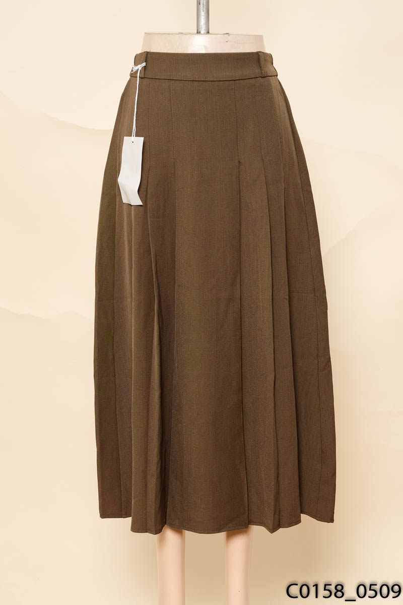 Chân váy nâu xếp ly New Tags