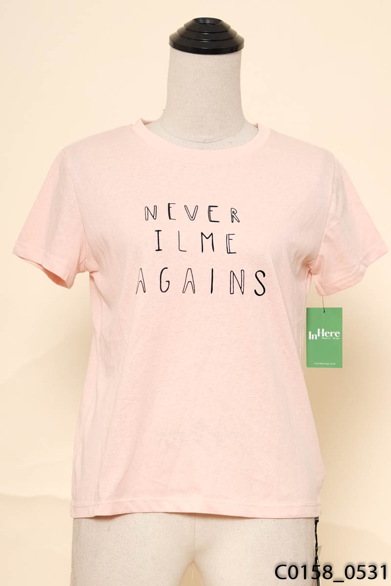 Áo thun hồng chữ đen New Tags