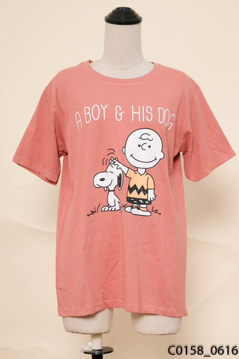 Áo thun hồng họa tiết in chó New Tags
