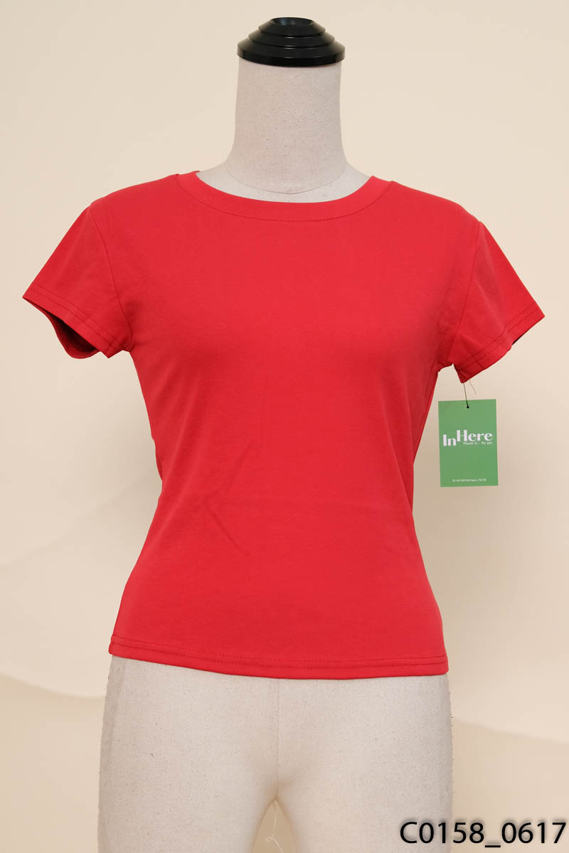 Áo thun đỏ ôm eo New Tags