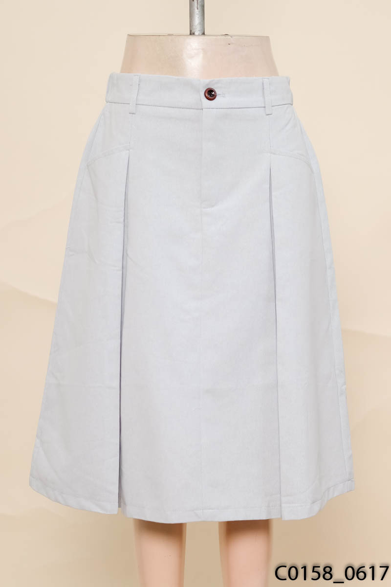 Chân váy jeans xanh xếp ly New Tags