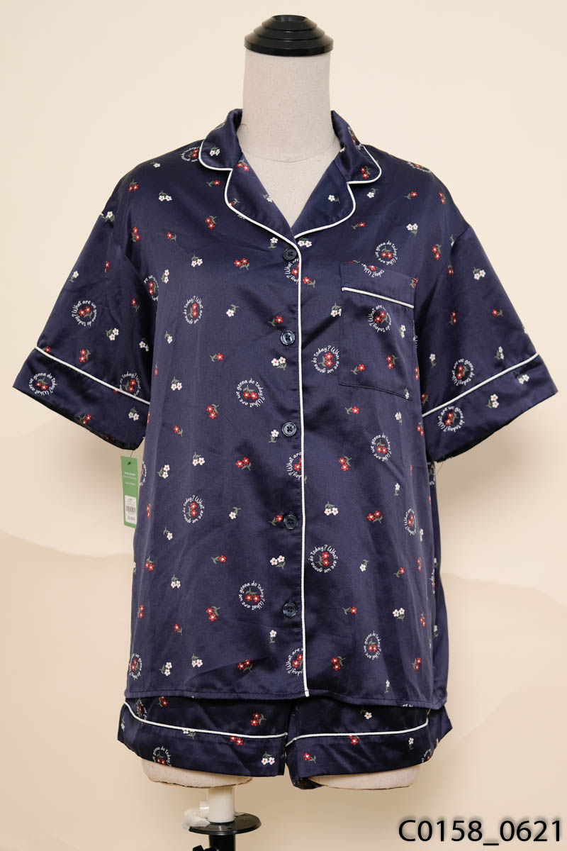 Set pijama xanh than hoa nhí Gu
