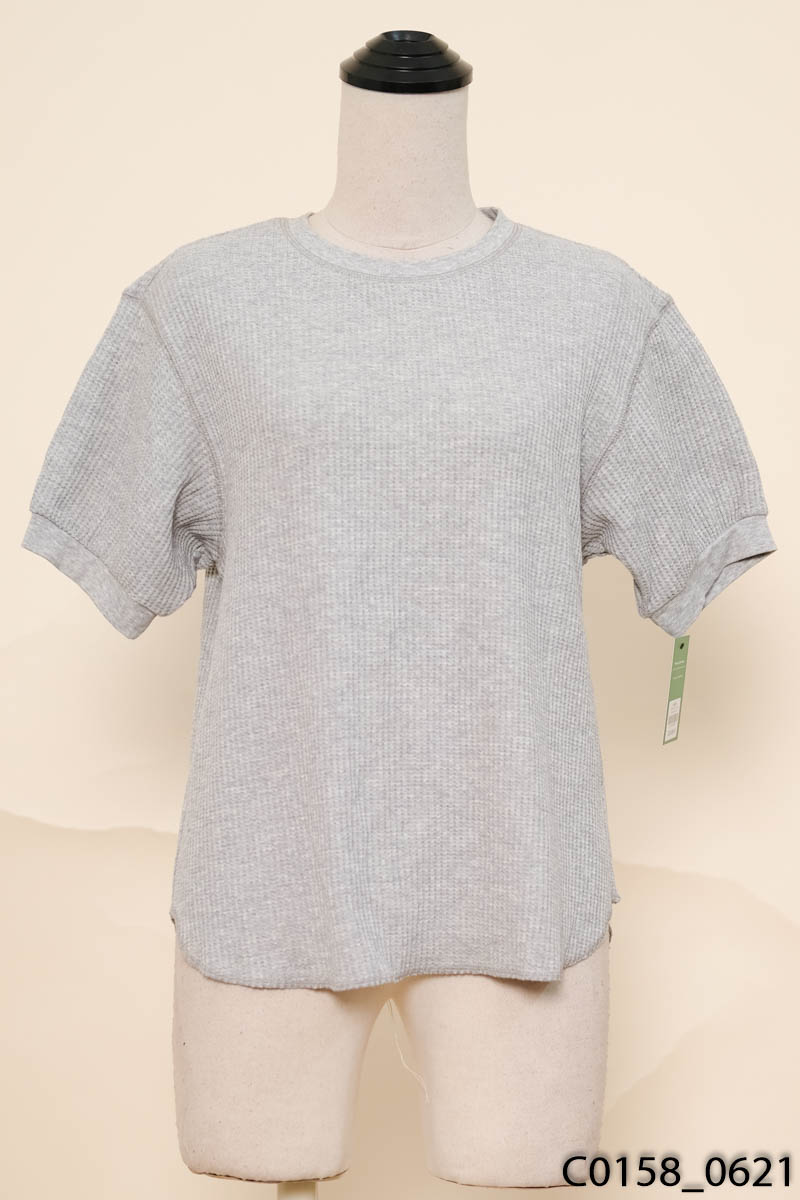 Áo thun xám gân nổi Uniqlo