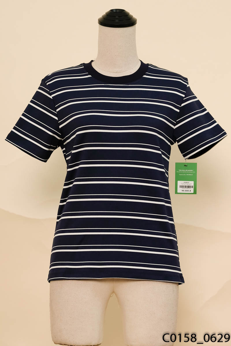 Áo thun xanh kẻ ngang trắng New Tags