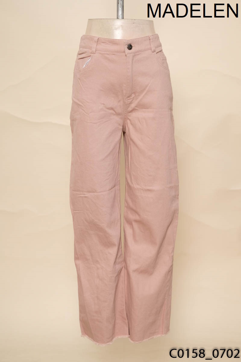 Quần jeans hồng ống rộng MADELEN