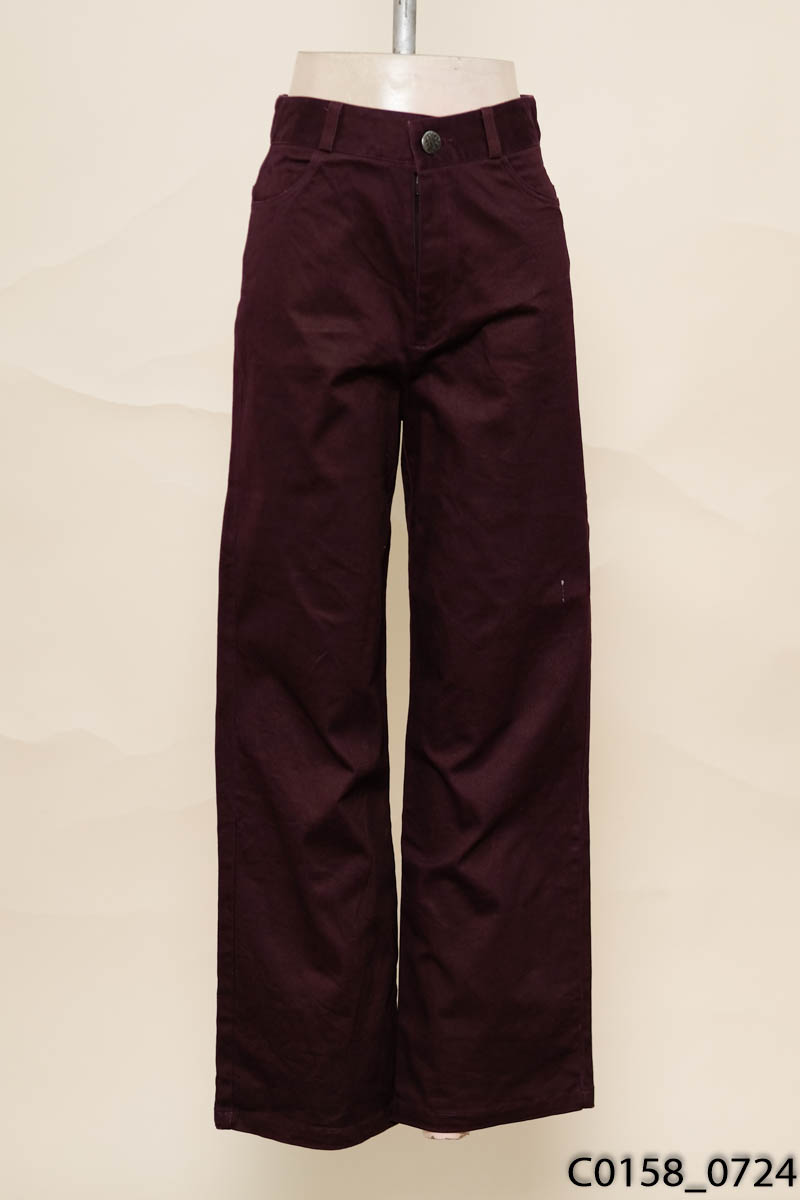 Quần kaki tím ống suông
