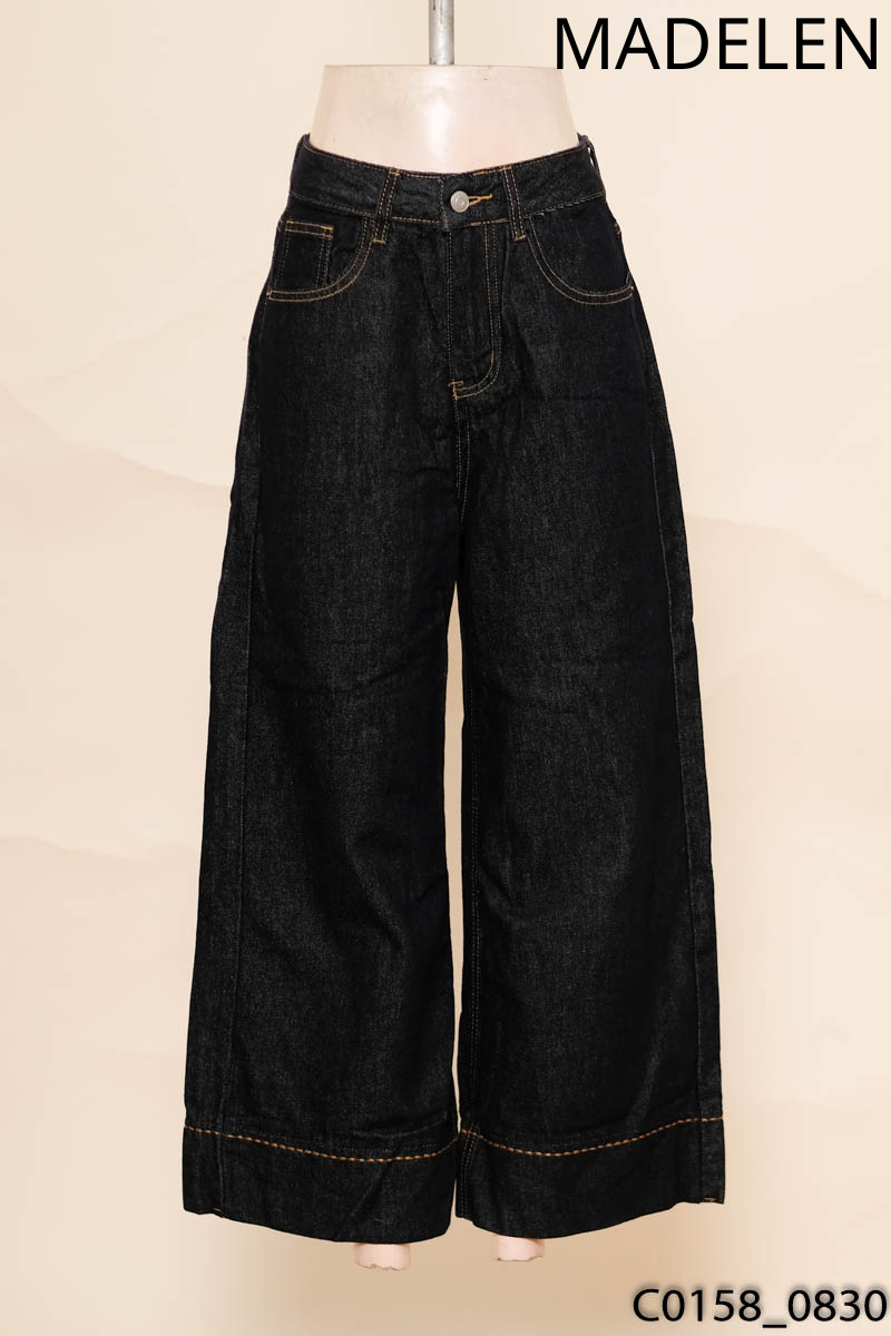 Quần jeans xanh ống rộng Madelen New Tags