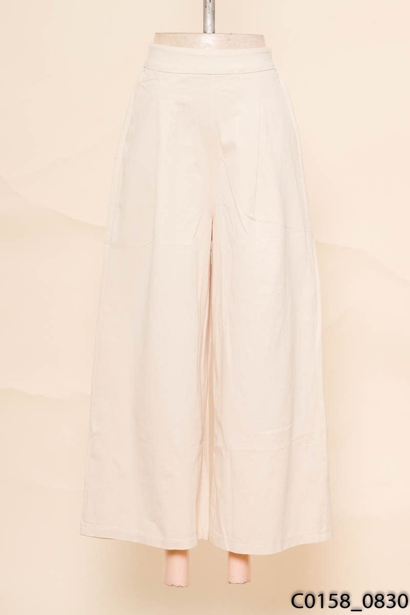 Quần be ống rộng xếp ly New Tags