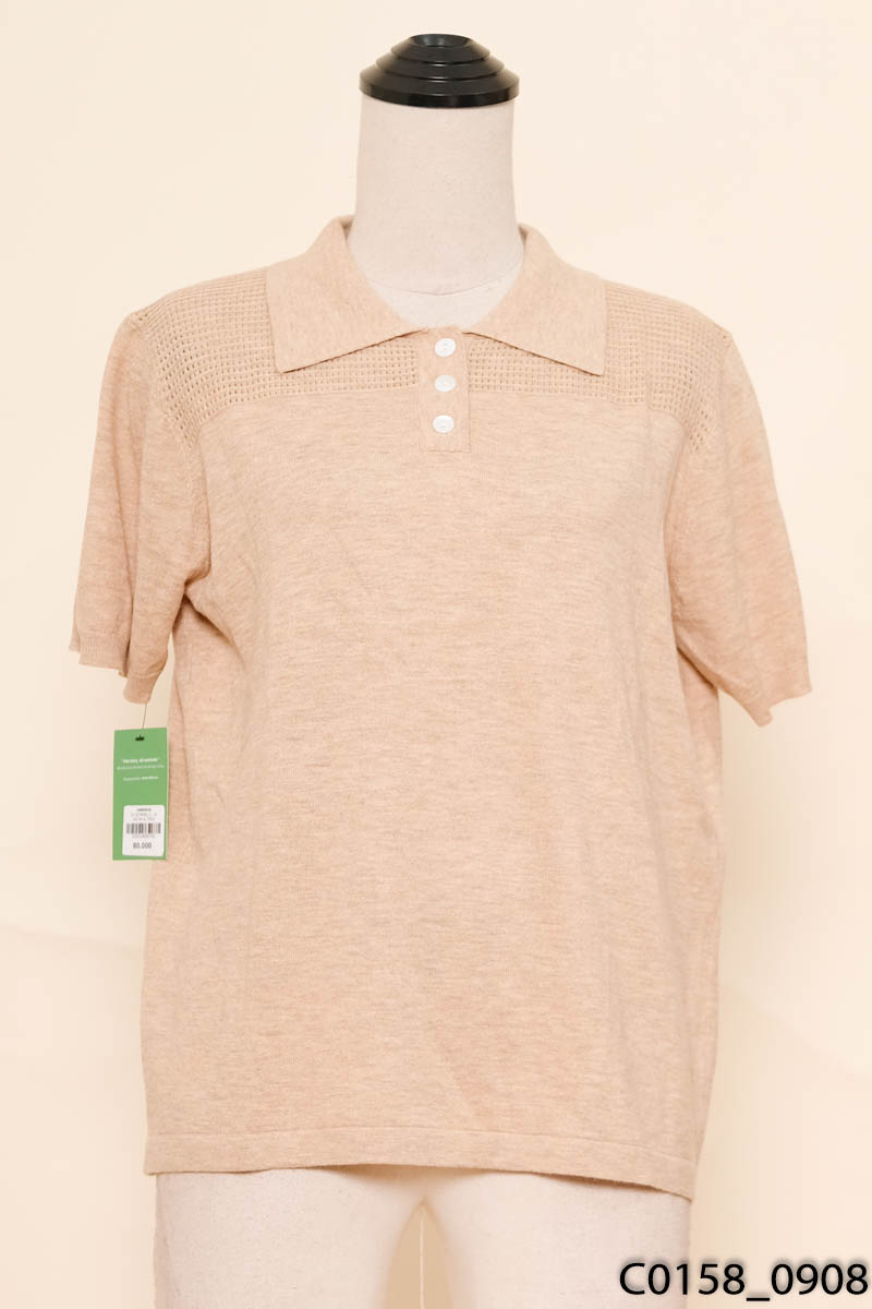 Áo polo be cúc trắng/ NEW