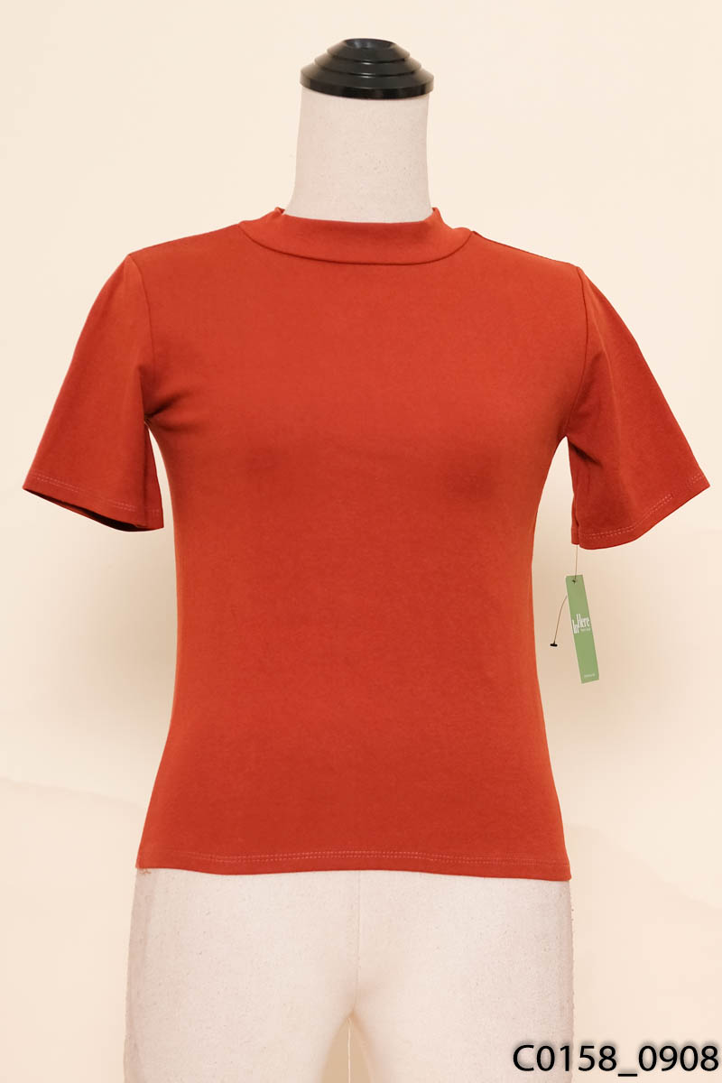 Áo thun nâu cổ 3 phân